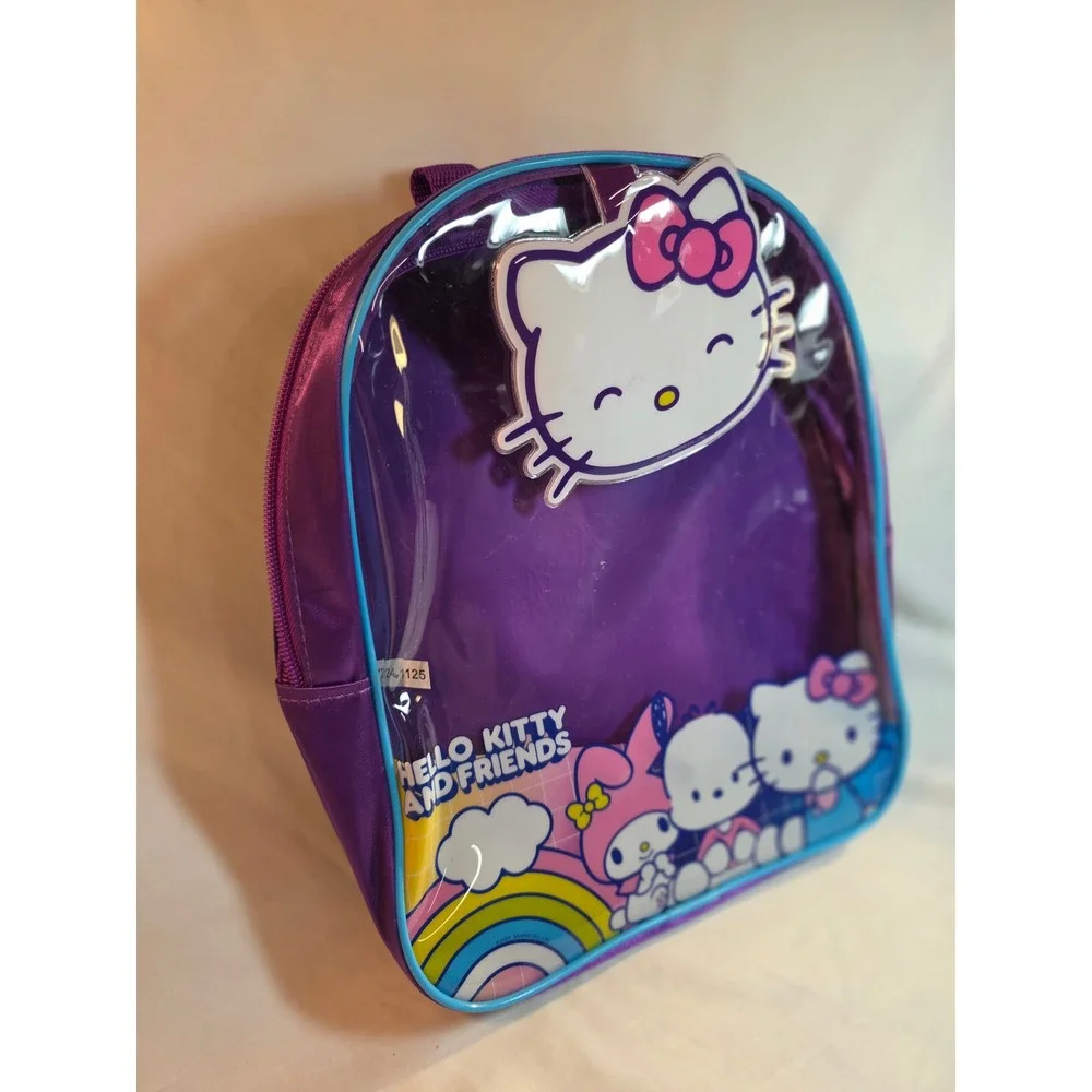 Sanrio Hello Kitty and Friends Purple Mini Backpack Clear Front Mirror 2022